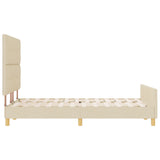 Bed Frame Cream 140X190 Cm Fabric