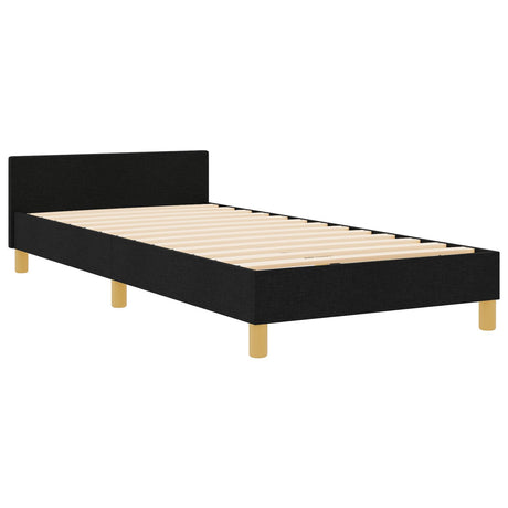 Bed Frame In Black, 80X200 Cm, Fabric
