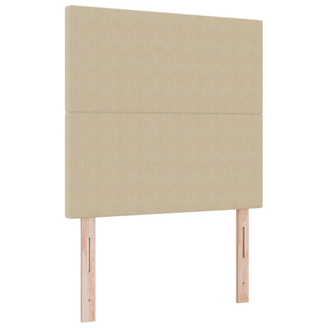 Box Spring Bed With Mattress Light Beige 80X200 Cm Corduroy Fabric