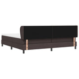Box Spring Bed With Mattress Dark Brown 200X200 Cm Fabric