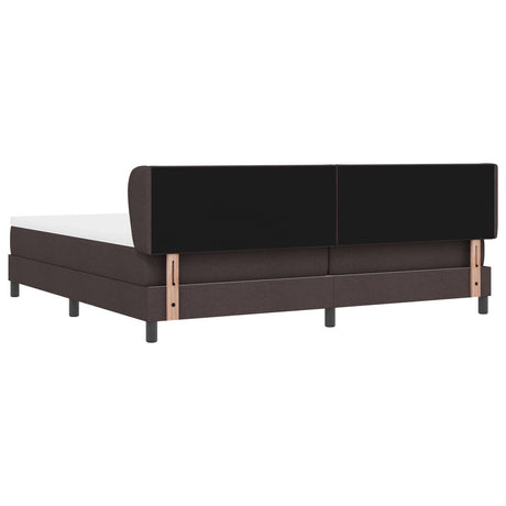 Box Spring Bed With Mattress Dark Brown 200X200 Cm Fabric