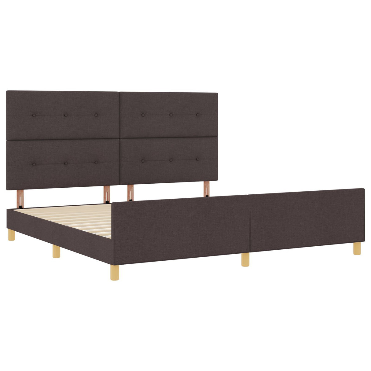 Dark Brown Fabric Bed Frame 200X200 Cm