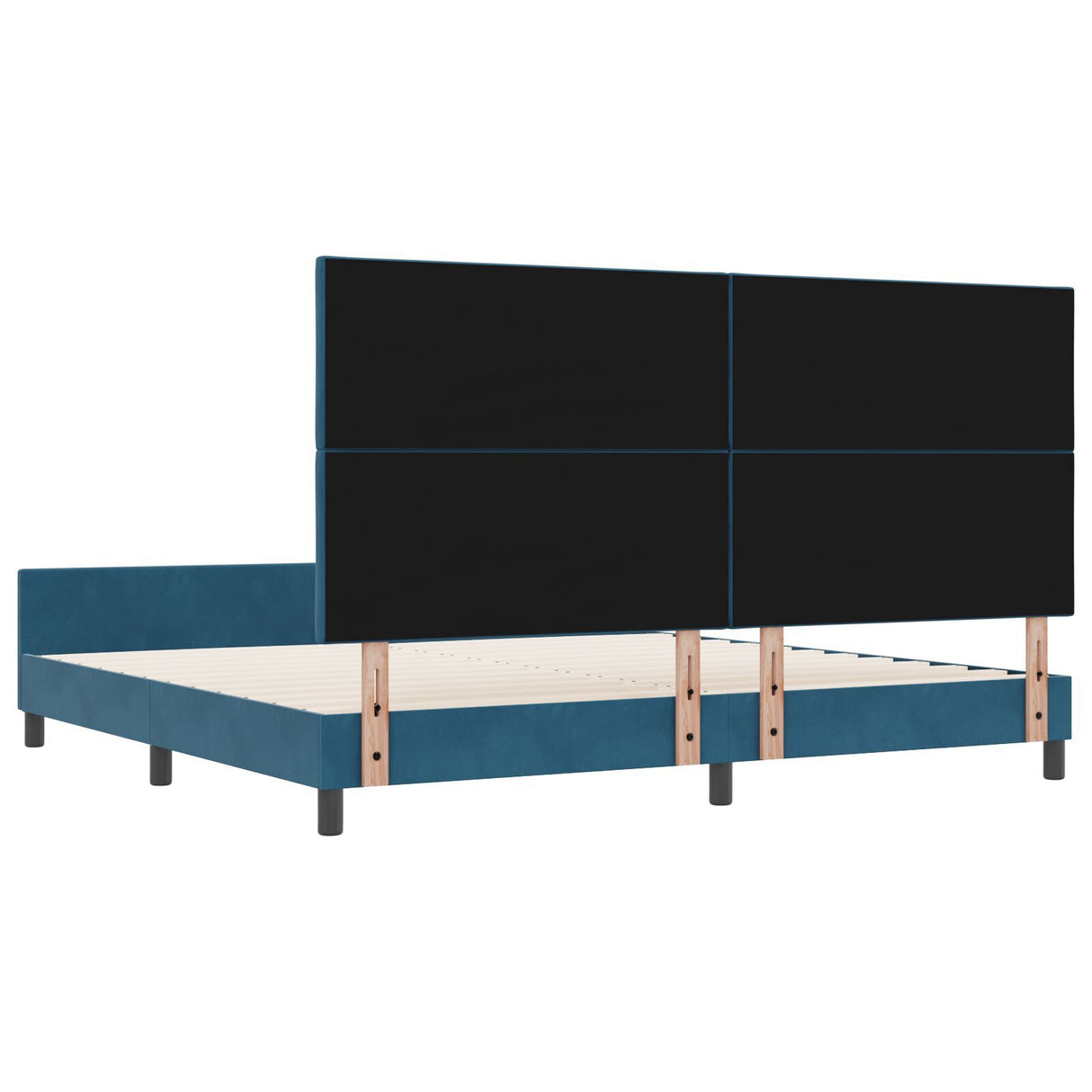 Bed Frame Dark Blue 200X200 Cm Velvet