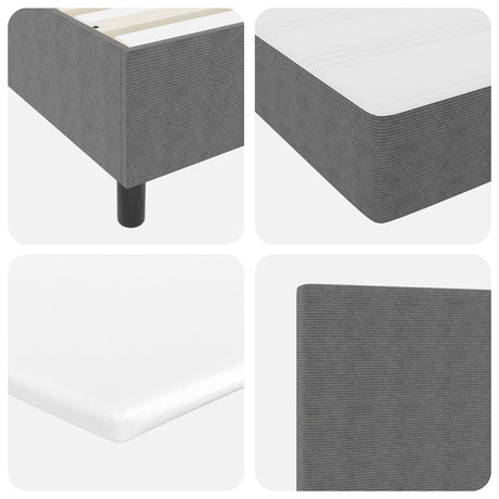 Box Spring Bed With Mattress Light Grey 80X200 Cm Corduroy Fabric