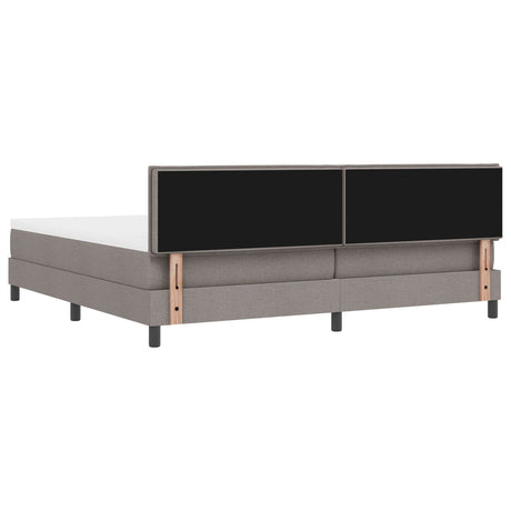 Box Spring Bed With Mattress & Led Taupe 200X200 Cm Fabric