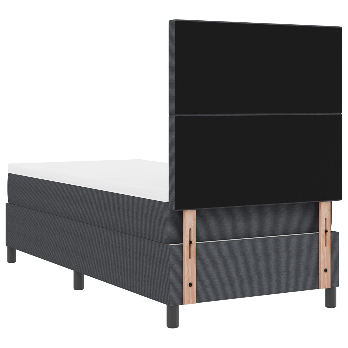 Box Spring Bed With Mattress Dark Grey 80X200 Cm Corduroy Fabric