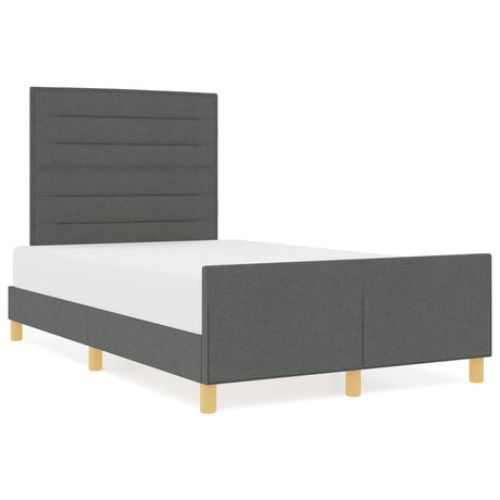 Bed Frame Dark Grey 120X200 Cm Fabric