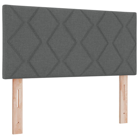 Box Spring Bed With Mattress & Led Dark Grey 120X200 Cm Fabric