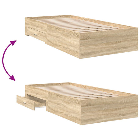 Bed Frame Sonoma Oak 90X190 Cm Engineered Wood