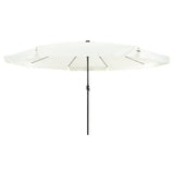 Garden Parasol With Led Lights 395X245 Cm White