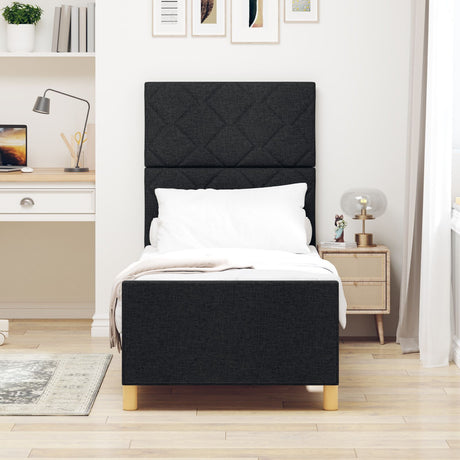 Bed Frame Black 80X200 Cm Fabric