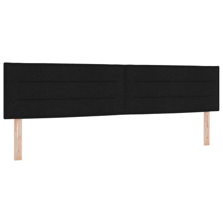 Box Spring Bed With Mattress & Led Black 200X200 Cm Fabric