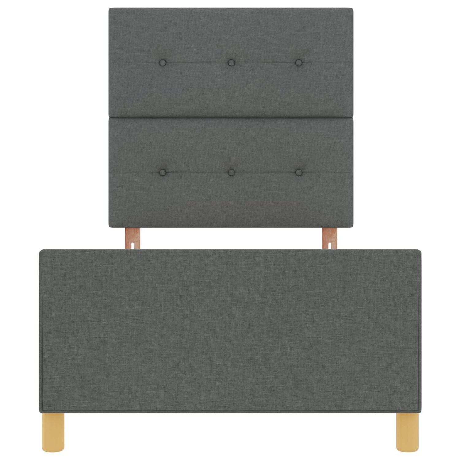Bed Frame Dark Grey 90X190 Cm Fabric