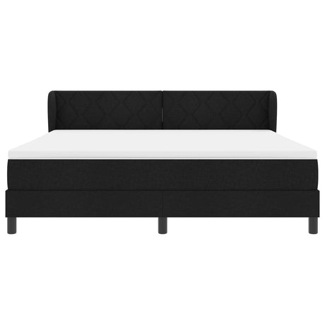 Box Spring Bed With Mattress Black 180X200 Cm Fabric