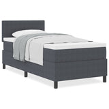 Box Spring Bed With Mattress Dark Grey 80X200 Cm Corduroy Fabric