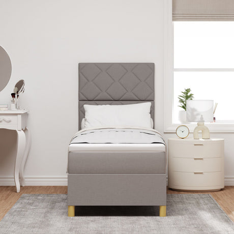 Box Spring Bed With Mattress Taupe 80X200 Cm Fabric