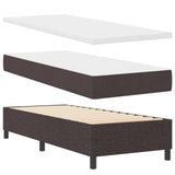 Box Spring Bed With Mattress & Led Dark Brown 90X190 Cm Fabric