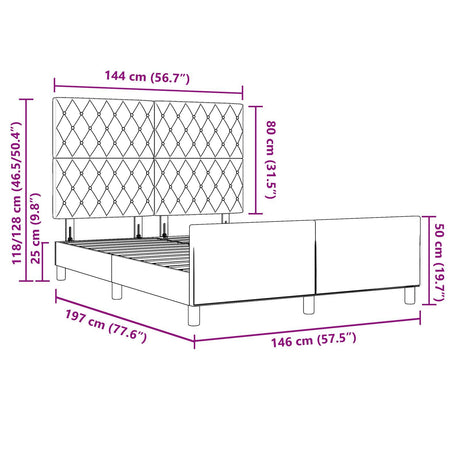 Bed Frame Light Grey 140X190 Cm Velvet