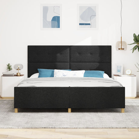 Bed Frame Black 200X200 Cm Fabric