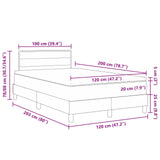 Box Spring Bed With Mattress & Led Dark Grey 120X200 Cm Fabric