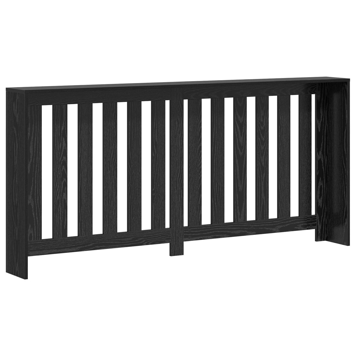 Radiator Cover Black Oak 175X20X82 Cm Engineered Wood