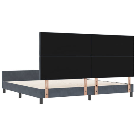 Dark Grey Velvet Bed Frame 200X200 Cm