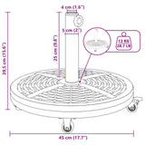 Parasol Base With Wheels For Ø38-48 Mm Poles 13 Kg Round