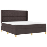 Box Spring Bed With Mattress Dark Brown 180X200 Cm Fabric