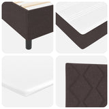 Box Spring Bed With Mattress & Led Dark Brown 140X200 Cm Fabric