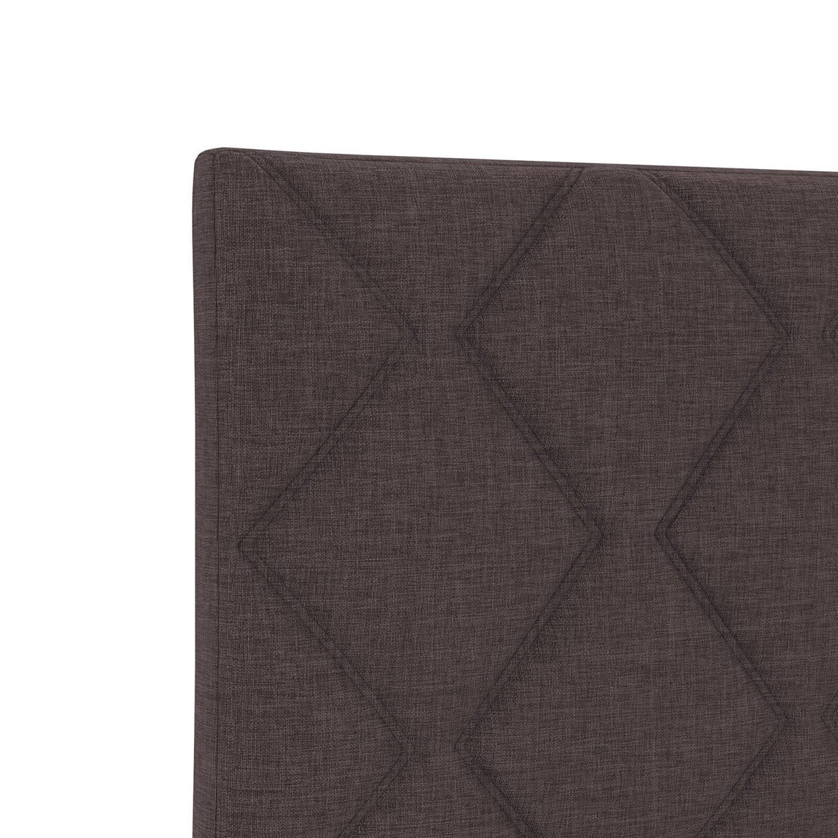 Bed Frame In Dark Brown, 200X200 Cm, Fabric