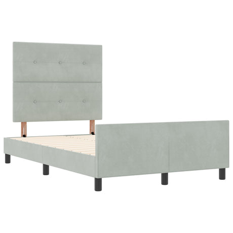 Light Grey Velvet Bed Frame 120X200 Cm