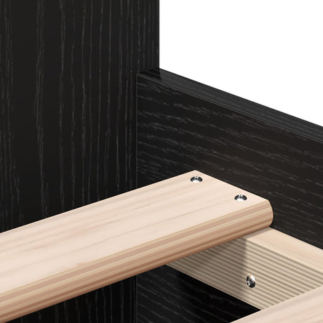 Bed Frame Without Mattress Black Oak 90X200 Cm Engineered Wood