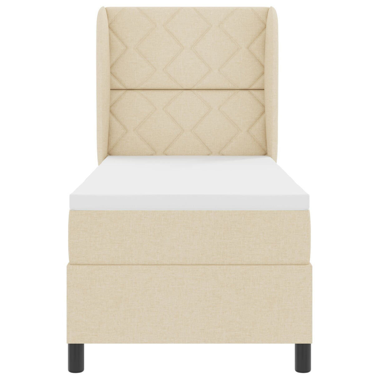 Box Spring Bed With Mattress - Cream, 80X200 Cm Fabric