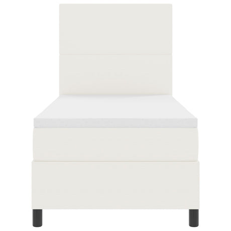 Box Spring Bed With Mattress Cream 80X200 Cm Corduroy Fabric
