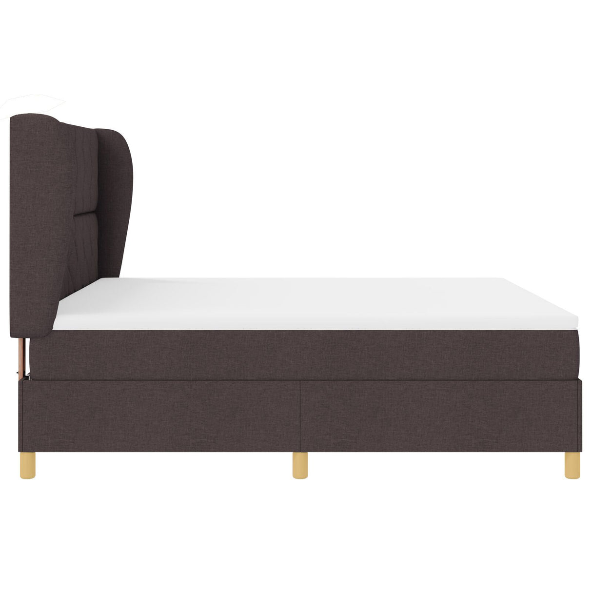 Box Spring Bed With Mattress Dark Brown 180X200 Cm Fabric