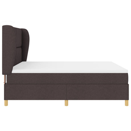 Box Spring Bed With Mattress Dark Brown 180X200 Cm Fabric