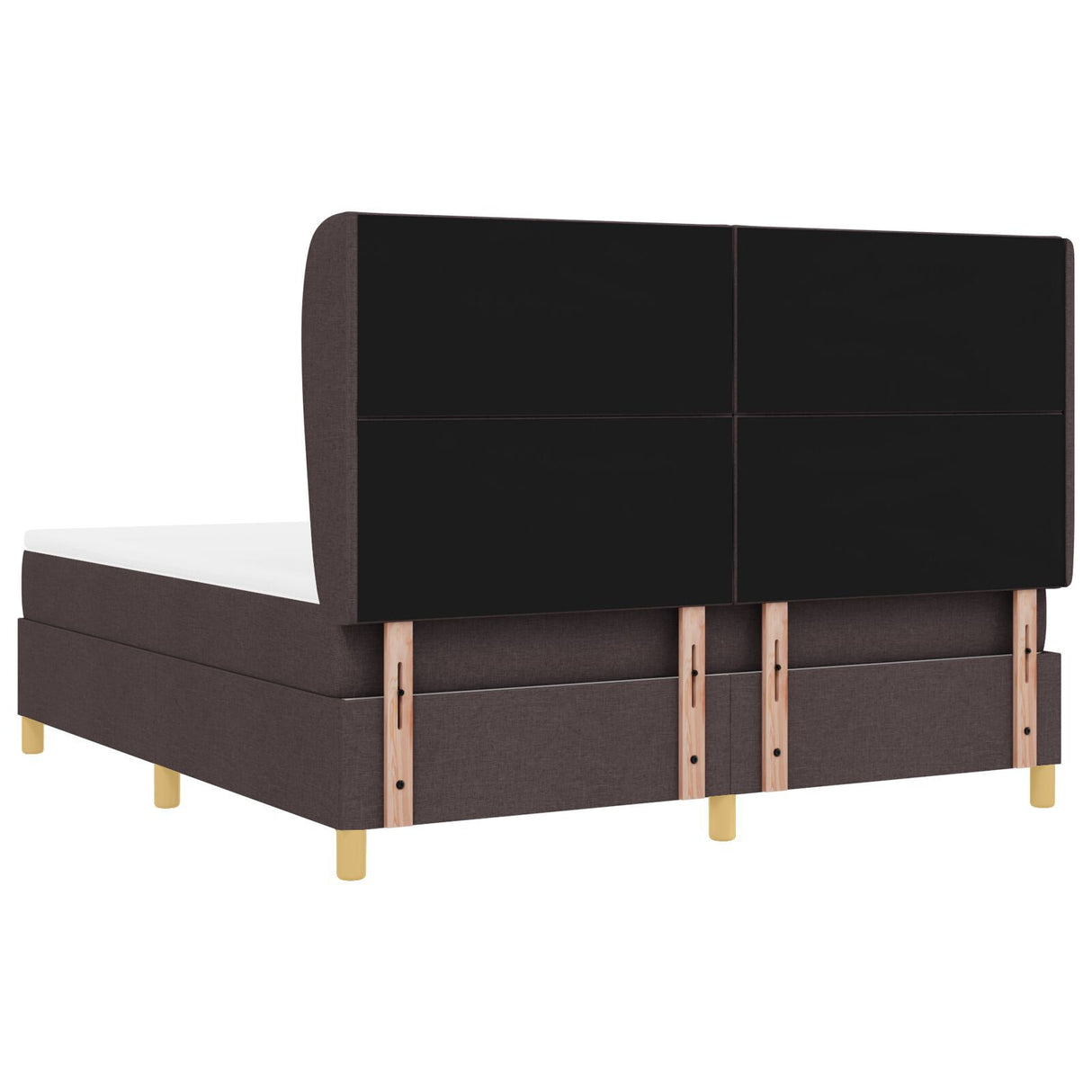 Box Spring Bed With Mattress Dark Brown 180X200 Cm Fabric