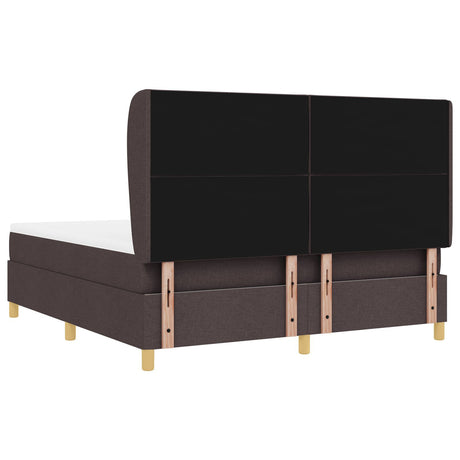 Box Spring Bed With Mattress Dark Brown 180X200 Cm Fabric