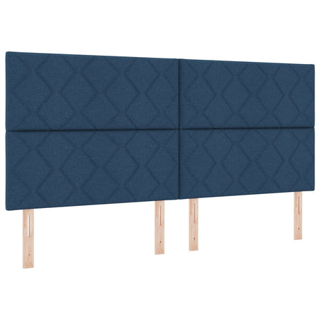 Bed Frame Blue 200X200 Cm Fabric