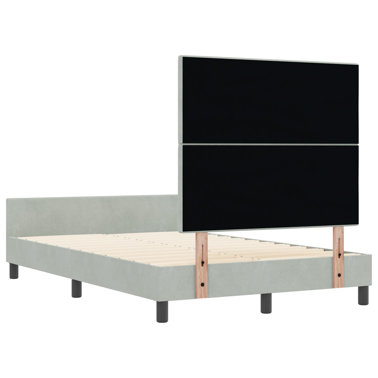 Light Grey Velvet Bed Frame 120X200 Cm