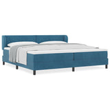 Box Spring Bed With Mattress Dark Blue 200X200 Cm Velvet
