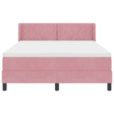 Box Spring Bed With Mattress Pink 160X200 Cm Velvet