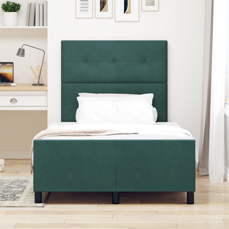 Bed Frame Dark Green 120X200 Cm Velvet