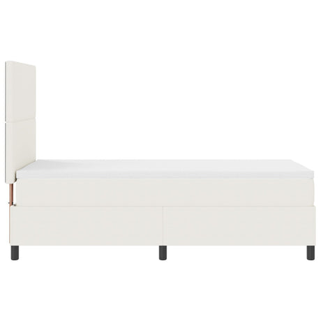 Box Spring Bed With Mattress Cream 80X200 Cm Corduroy Fabric