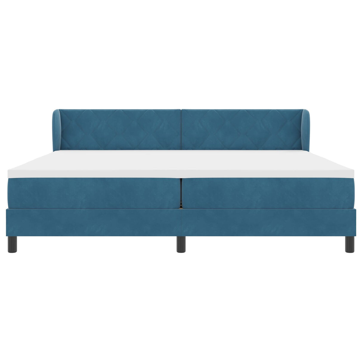 Box Spring Bed With Mattress Dark Blue 200X200 Cm Velvet