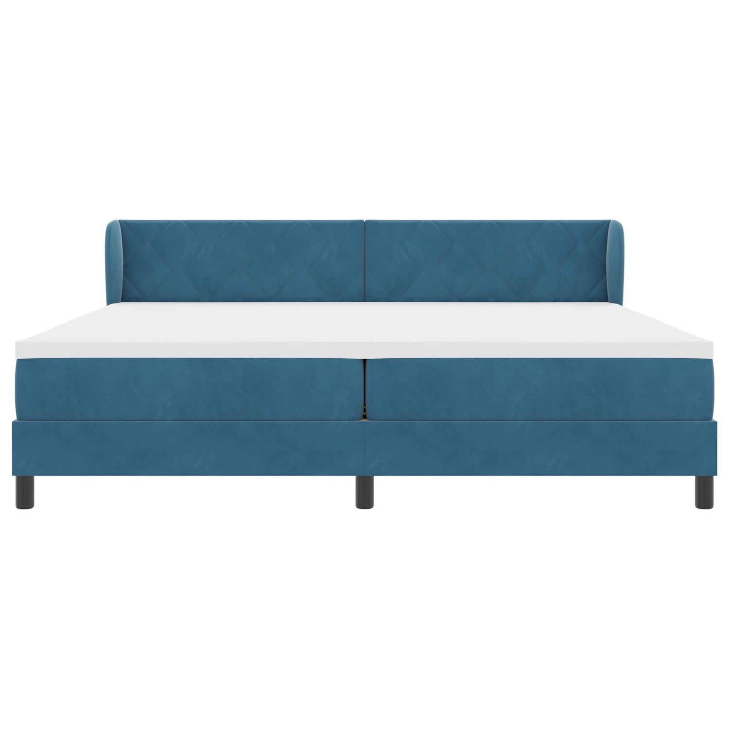 Box Spring Bed With Mattress Dark Blue 200X200 Cm Velvet