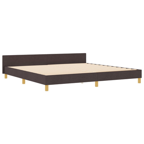 Bed Frame In Dark Brown, 200X200 Cm, Fabric