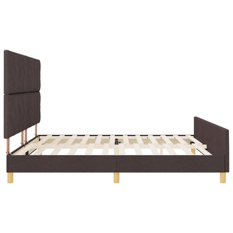 Bed Frame In Dark Brown, 200X200 Cm, Fabric
