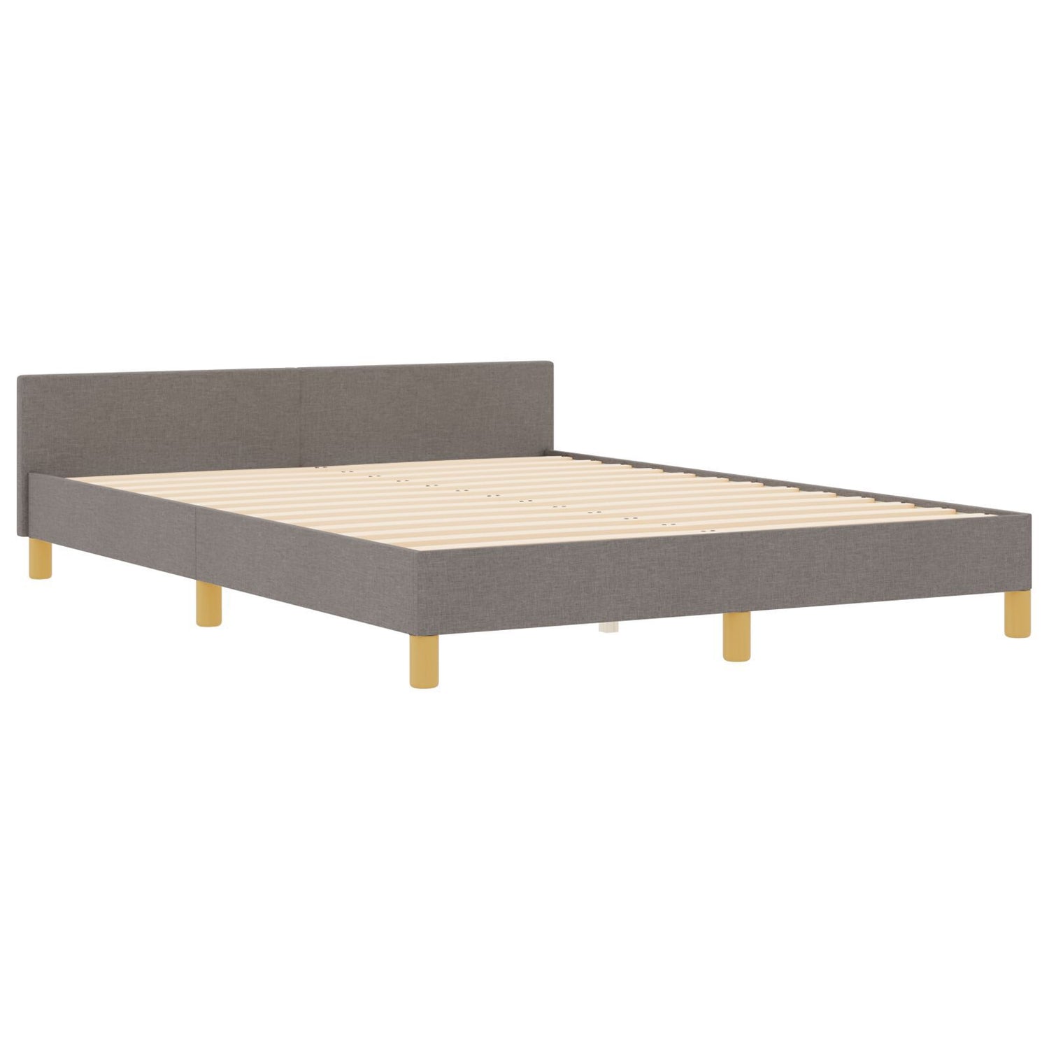 Bed Frame Taupe 140X200 Cm Fabric