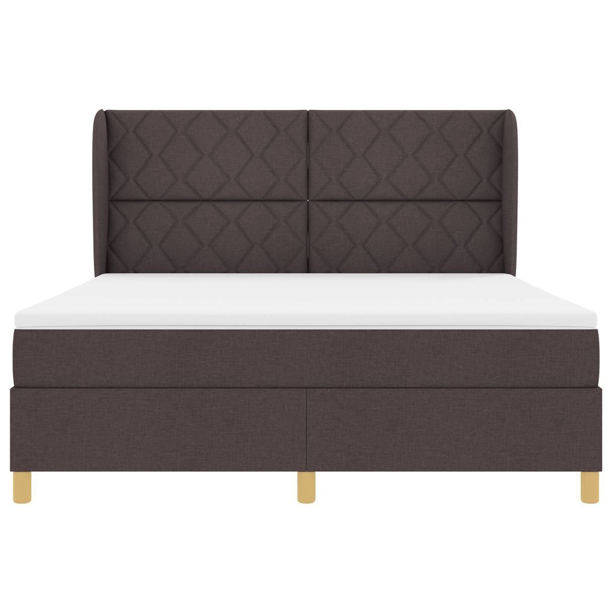 Box Spring Bed With Mattress Dark Brown 180X200 Cm Fabric